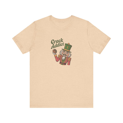 Crack Addict Nutcracker — Vintage Christmas Retro Tee (Light)