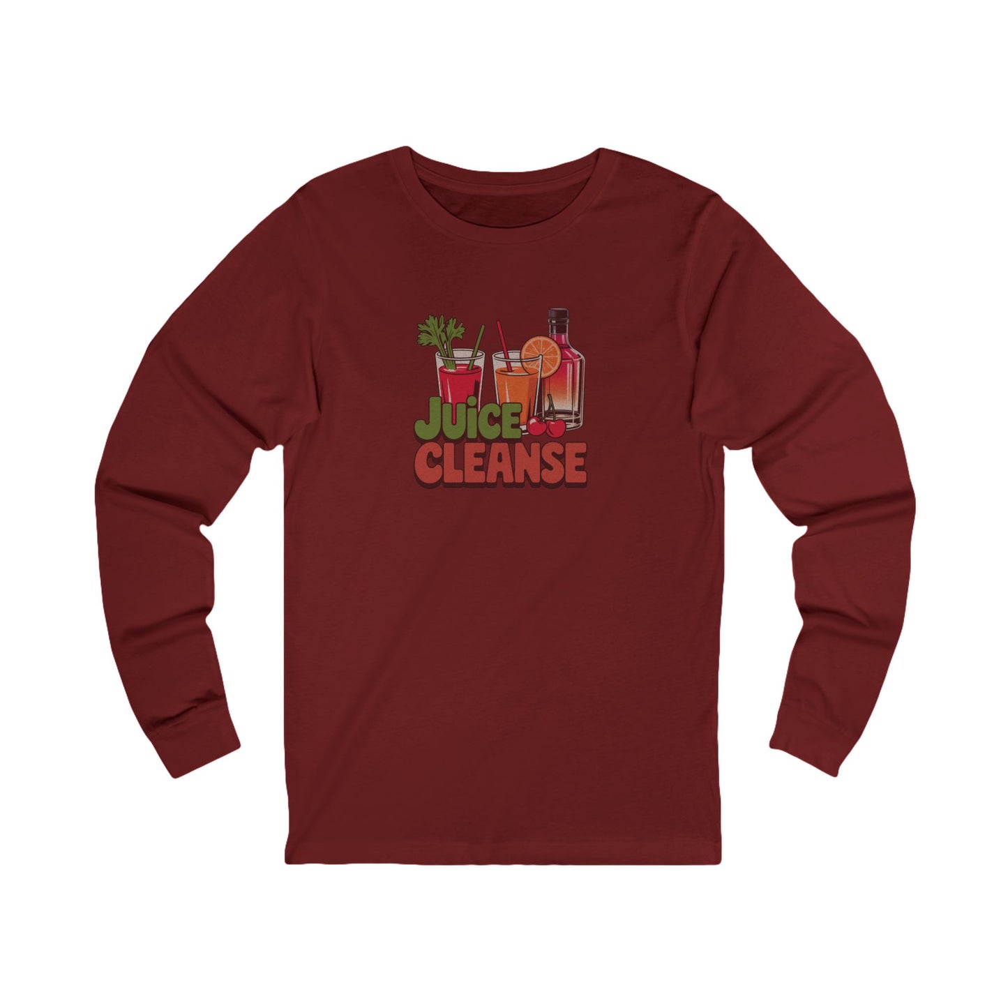 Juice Cleanse Liquid Diet — Boozy Brunch Retro Long Sleeve (Dark)