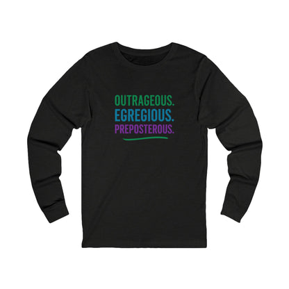 Outrageous Egregious Preposterous (Cool Gradient) — Seinfeld Retro Long Sleeve (Dark)