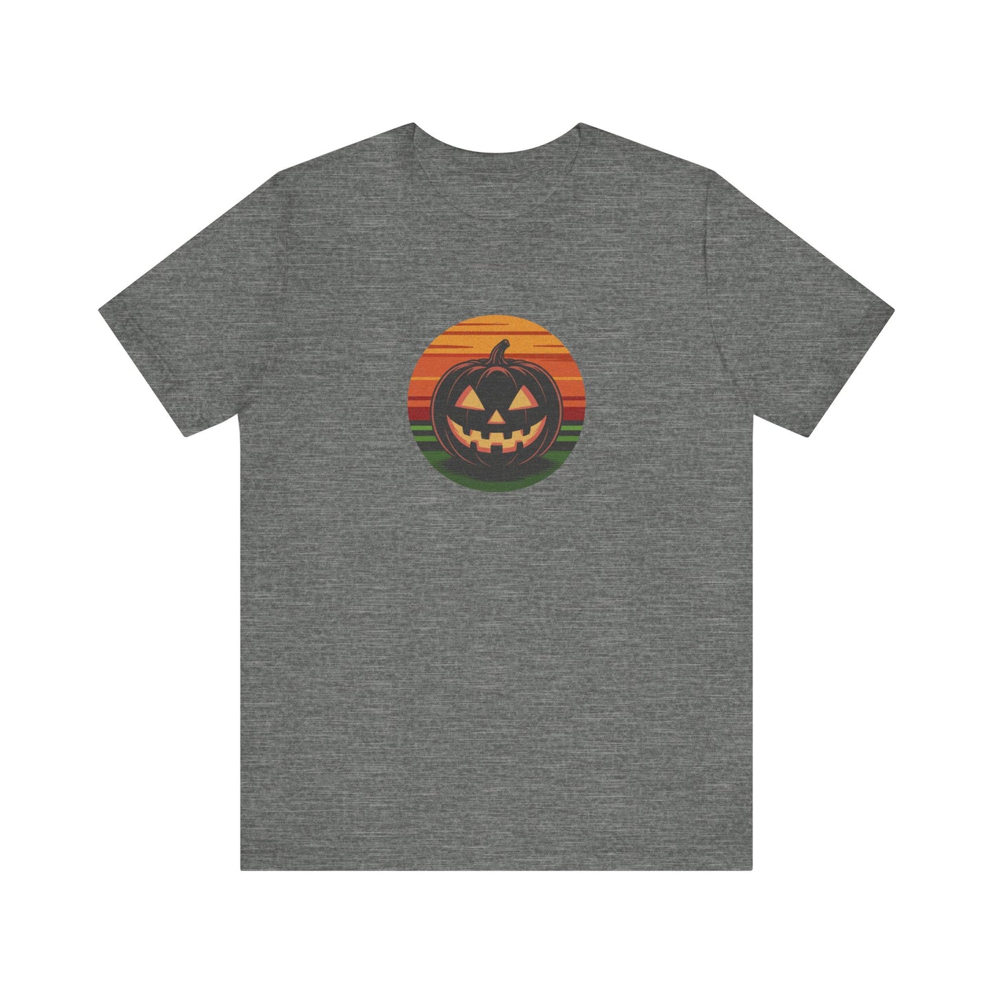 Retro Jack: Glowing Classic — Halloween Sunset Tee (Light)