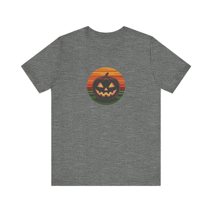 Retro Jack: Glowing Classic — Halloween Sunset Tee (Light)