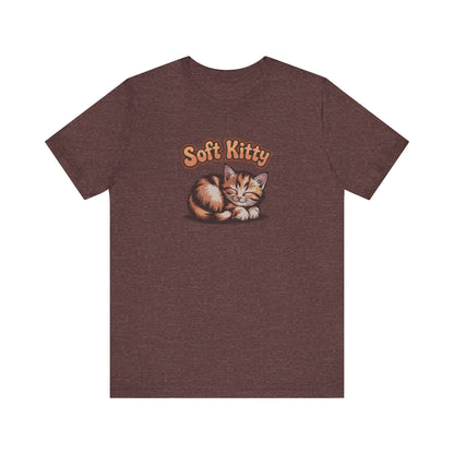 Soft Kitty Sick-Day Lullaby — Big Bang Theory Retro Tee (Dark)