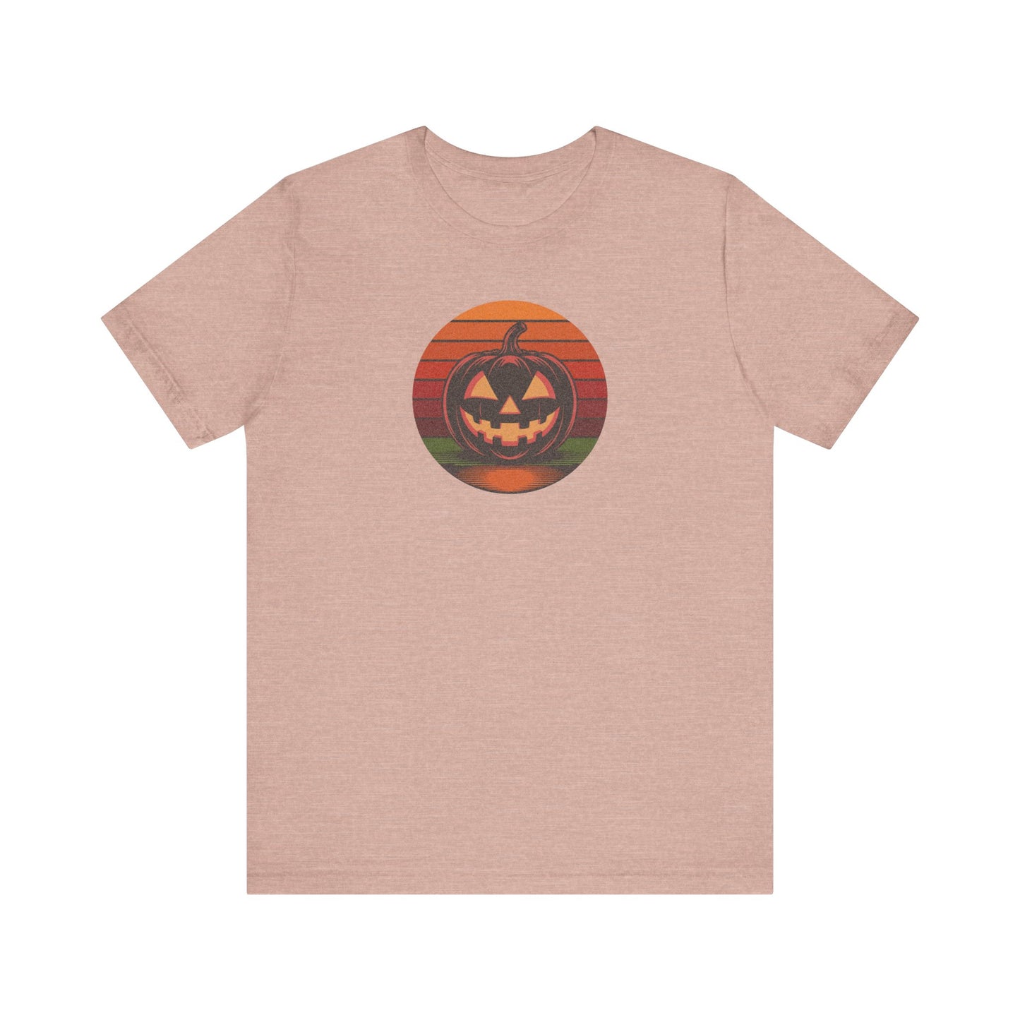 Retro Jack: Bold Grin — Halloween Sunset Tee (Light)