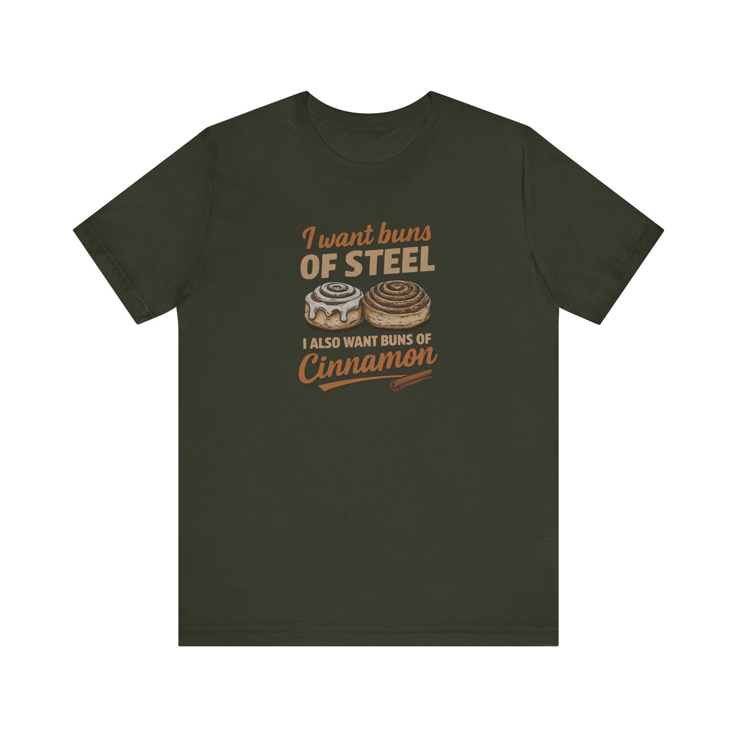 Buns of Steel (and Cinnamon) — Workout Retro Tee (Dark)