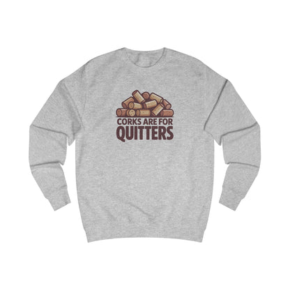 Corks Are For Quitters – Wine Lover Retro Sweatshirt (Light)