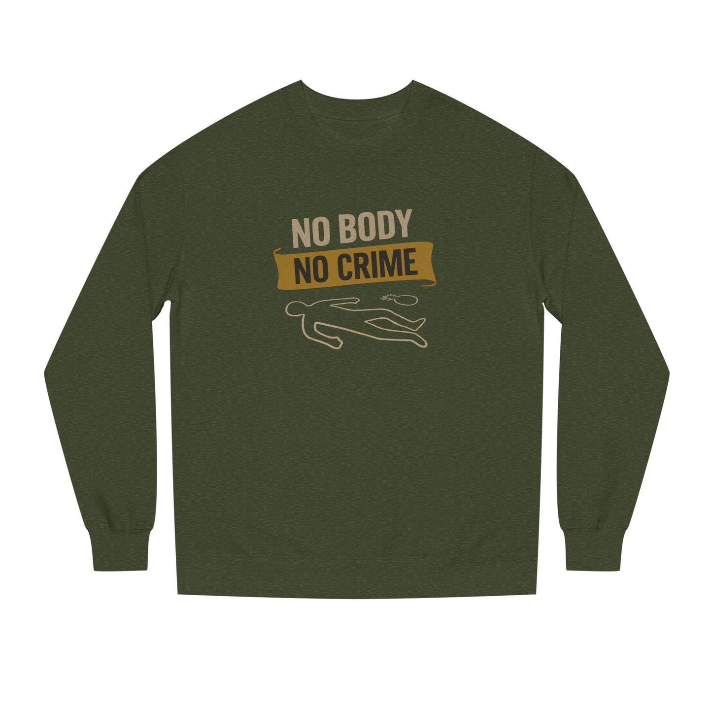 No Body, No Crime — Psych Crime Scene Retro Sweatshirt (Dark)