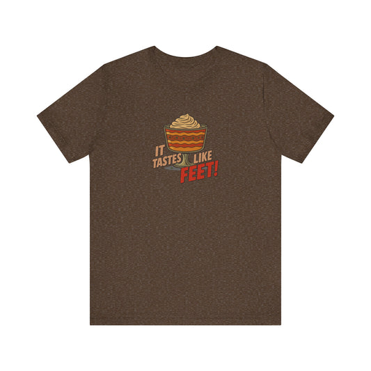 It Tastes Like Feet! — Thanksgiving Trifle Retro Tee (Dark)