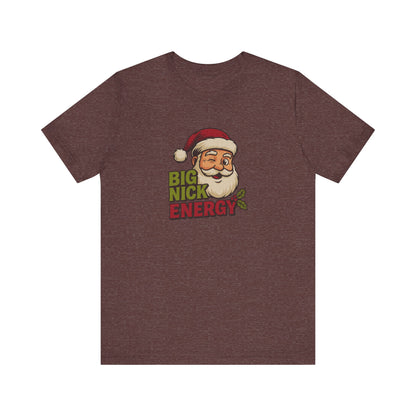Big Nick Energy — Retro Santa Christmas Tee (Dark)