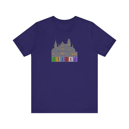 Welcome to Hill House (Off Route 41) — Clue Retro Tee (Dark)