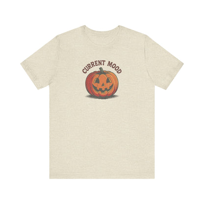 Current Mood (Classic Pumpkin) — Retro Halloween Tee (Light)