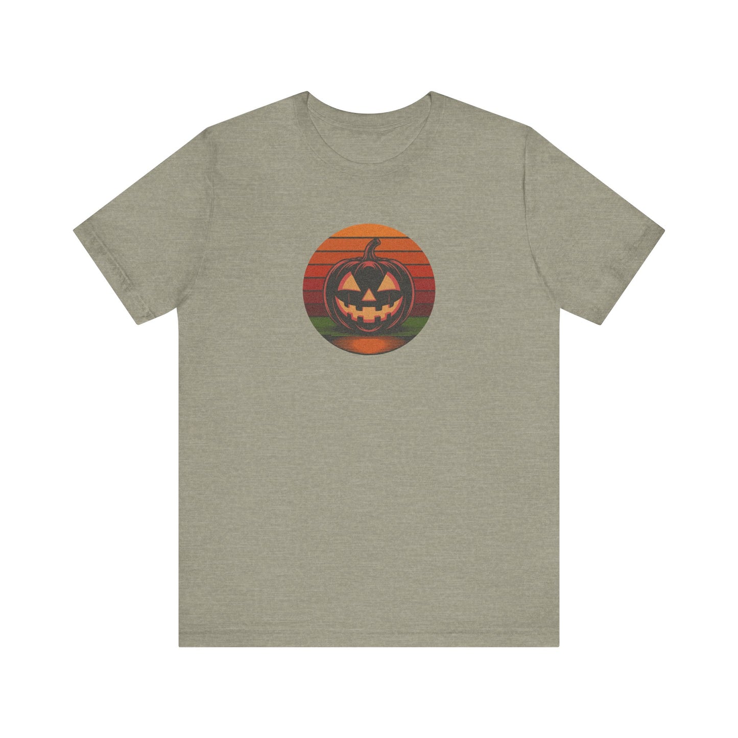 Retro Jack: Bold Grin — Halloween Sunset Tee (Light)