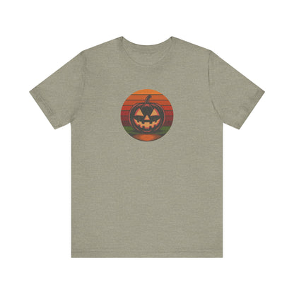 Retro Jack: Bold Grin — Halloween Sunset Tee (Light)