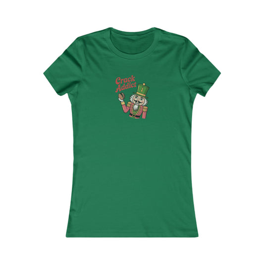 Crack Addict Nutcracker — Vintage Christmas Women's Tee (Dark)
