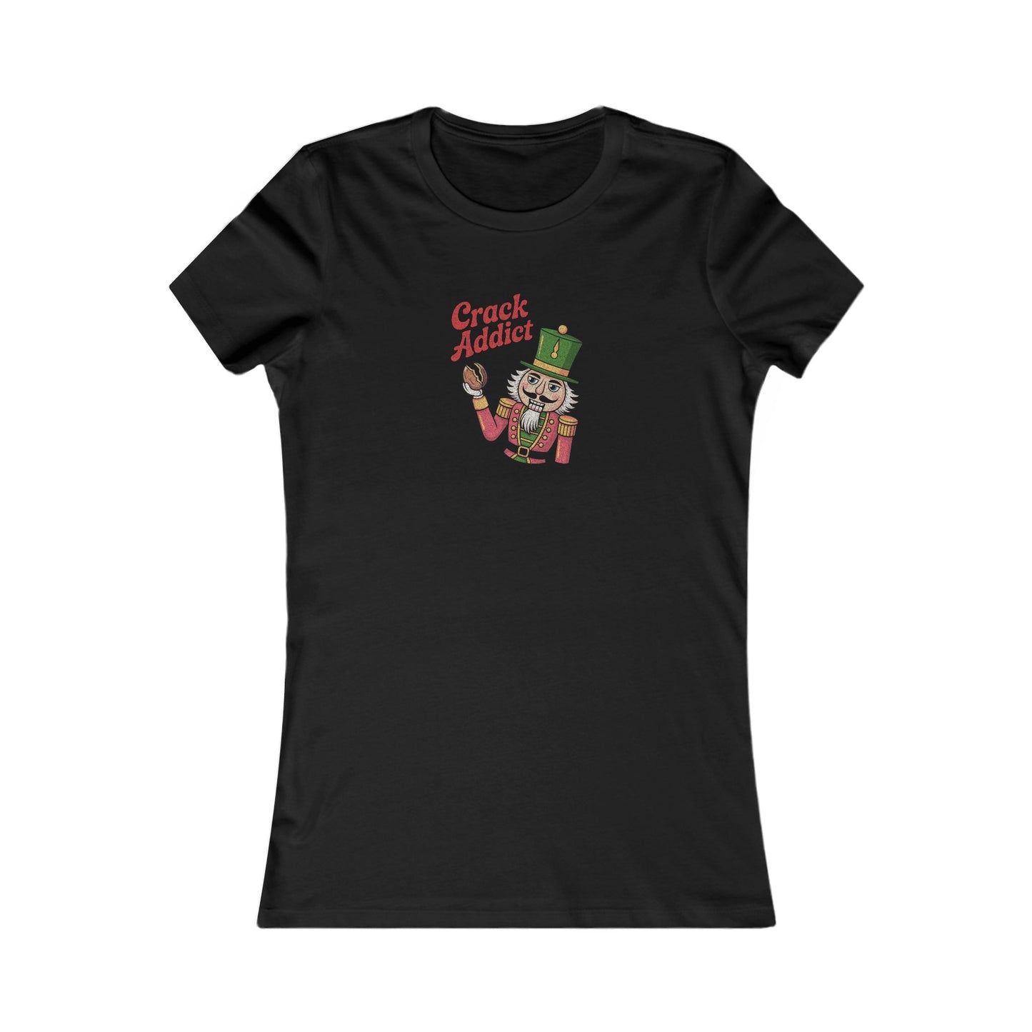 Crack Addict Nutcracker — Vintage Christmas Women's Tee (Dark)