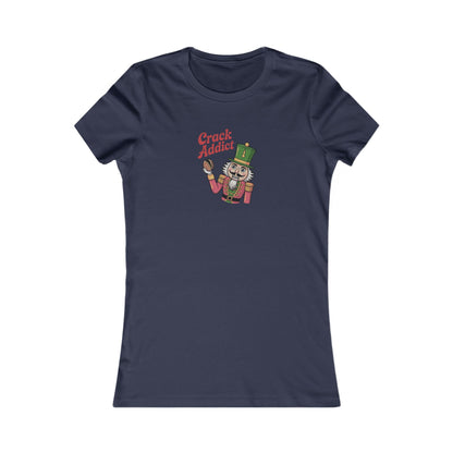 Crack Addict Nutcracker — Vintage Christmas Women's Tee (Dark)