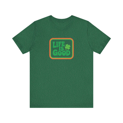 Life Is Good, Shamrock Style — St. Patrick’s Retro Tee (Dark)