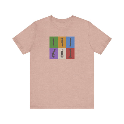 Six Ways Into the Evidence Locker — Clue Retro Tee (Light)