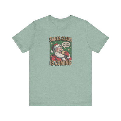 Santa Claus is Coming — Vintage Christmas Tee (Light)