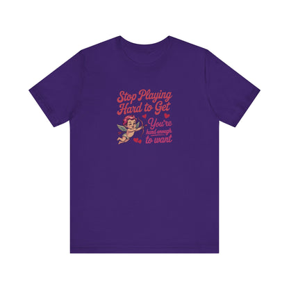Stop Playing Hard to Get — Retro Cupid Tee (Dark)