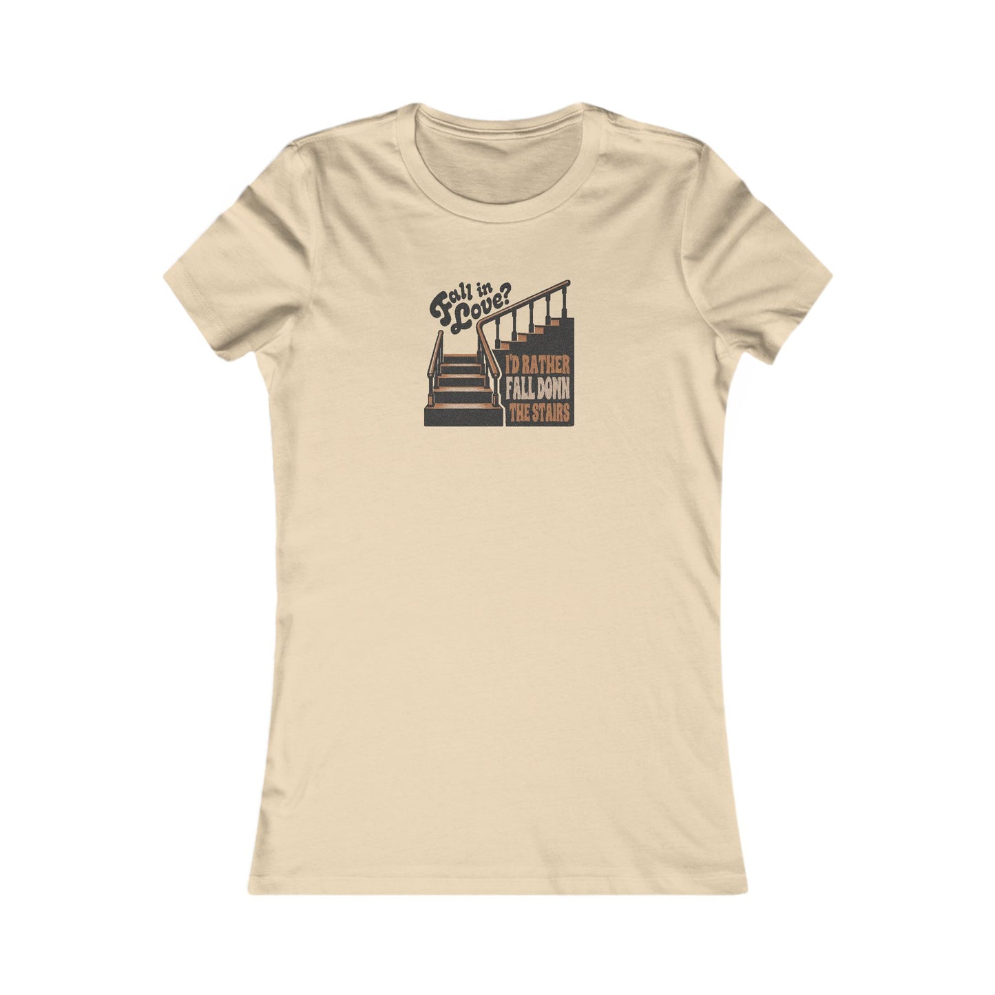 Fall in Love? I'd Rather Fall Down the Stairs — Retro Women's Tee (Light)