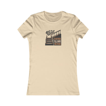 Fall in Love? I'd Rather Fall Down the Stairs — Retro Women's Tee (Light)