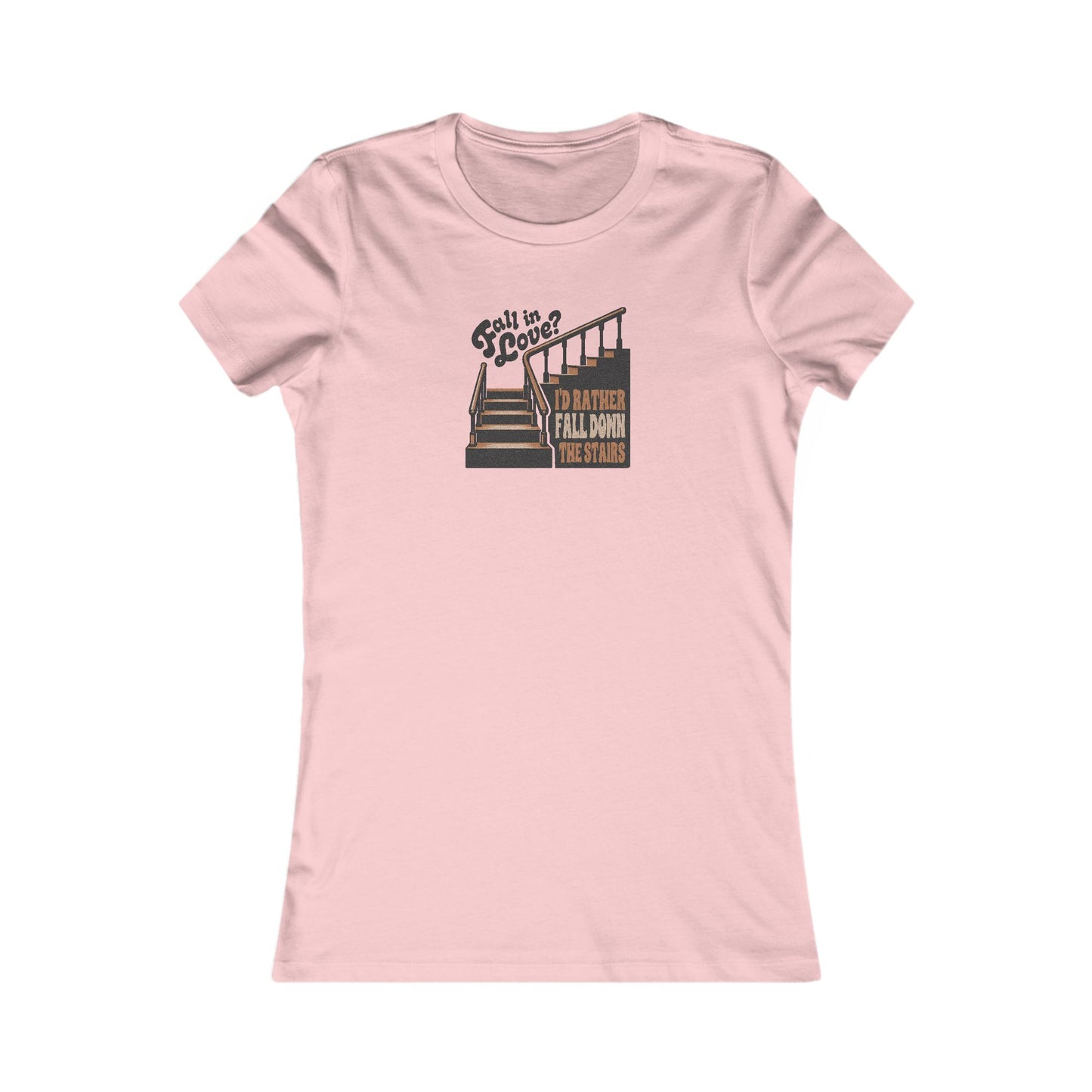 Fall in Love? I'd Rather Fall Down the Stairs — Retro Women's Tee (Light)