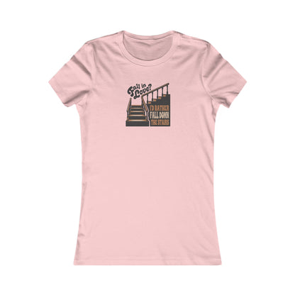 Fall in Love? I'd Rather Fall Down the Stairs — Retro Women's Tee (Light)
