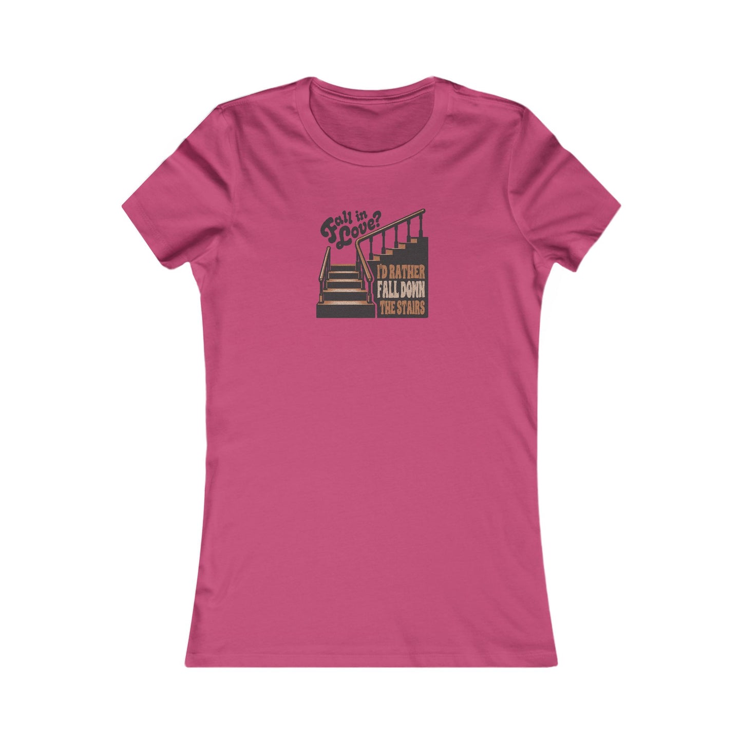 Fall in Love? I'd Rather Fall Down the Stairs — Retro Women's Tee (Light)