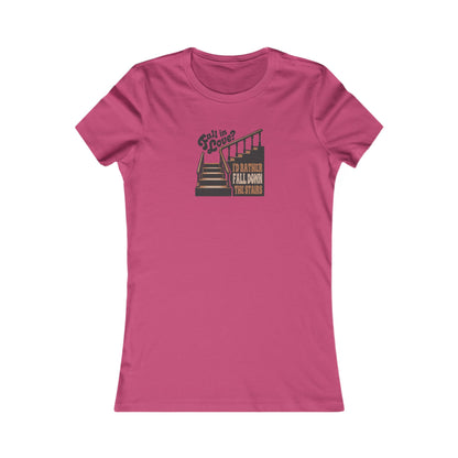 Fall in Love? I'd Rather Fall Down the Stairs — Retro Women's Tee (Light)
