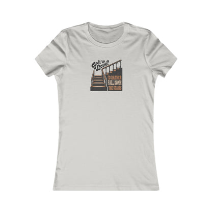 Fall in Love? I'd Rather Fall Down the Stairs — Retro Women's Tee (Light)