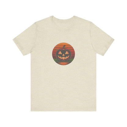 Retro Jack: Bold Grin — Halloween Sunset Tee (Light)