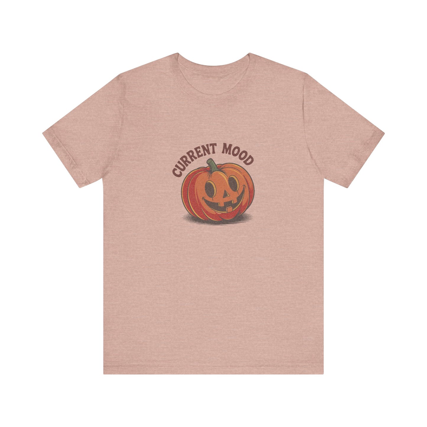 Current Mood (Cute Pumpkin) — Retro Halloween Tee (Light)