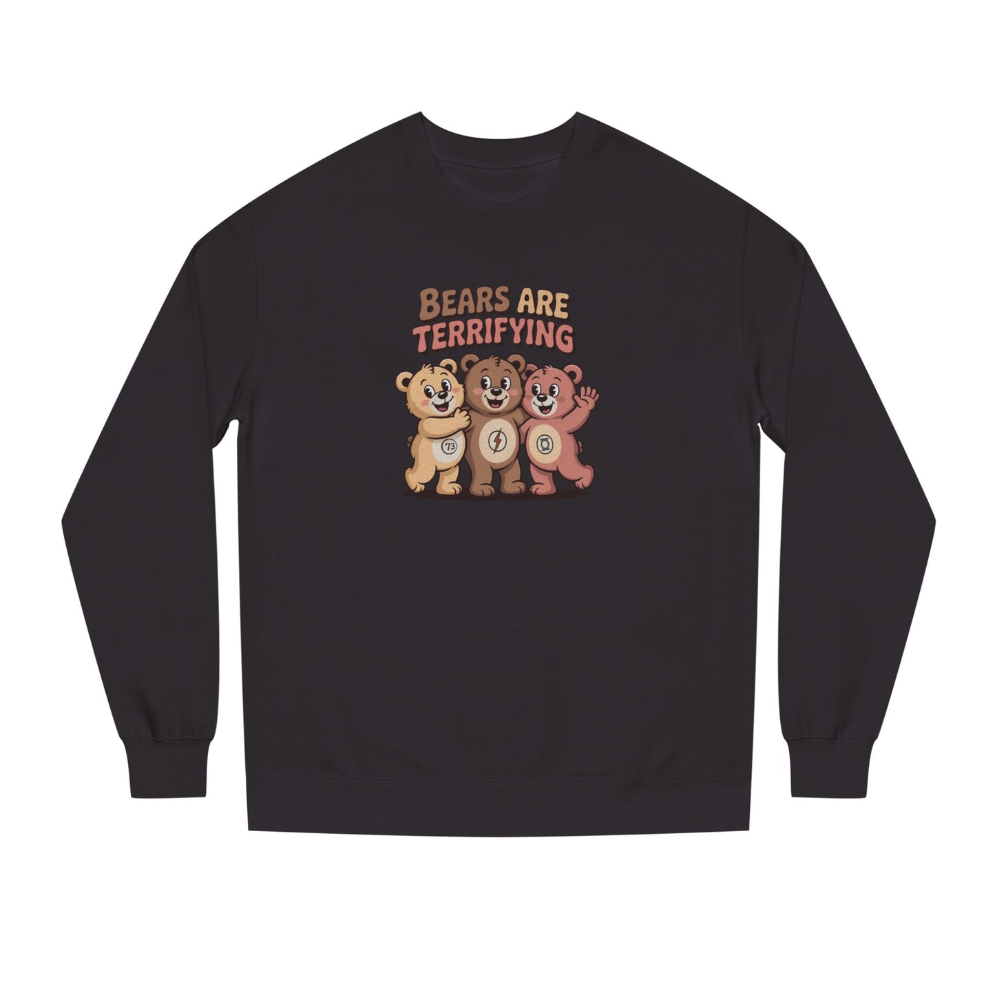 Bears Are Terrifying (Cute Remix) — Retro Sweatshirt (Dark)