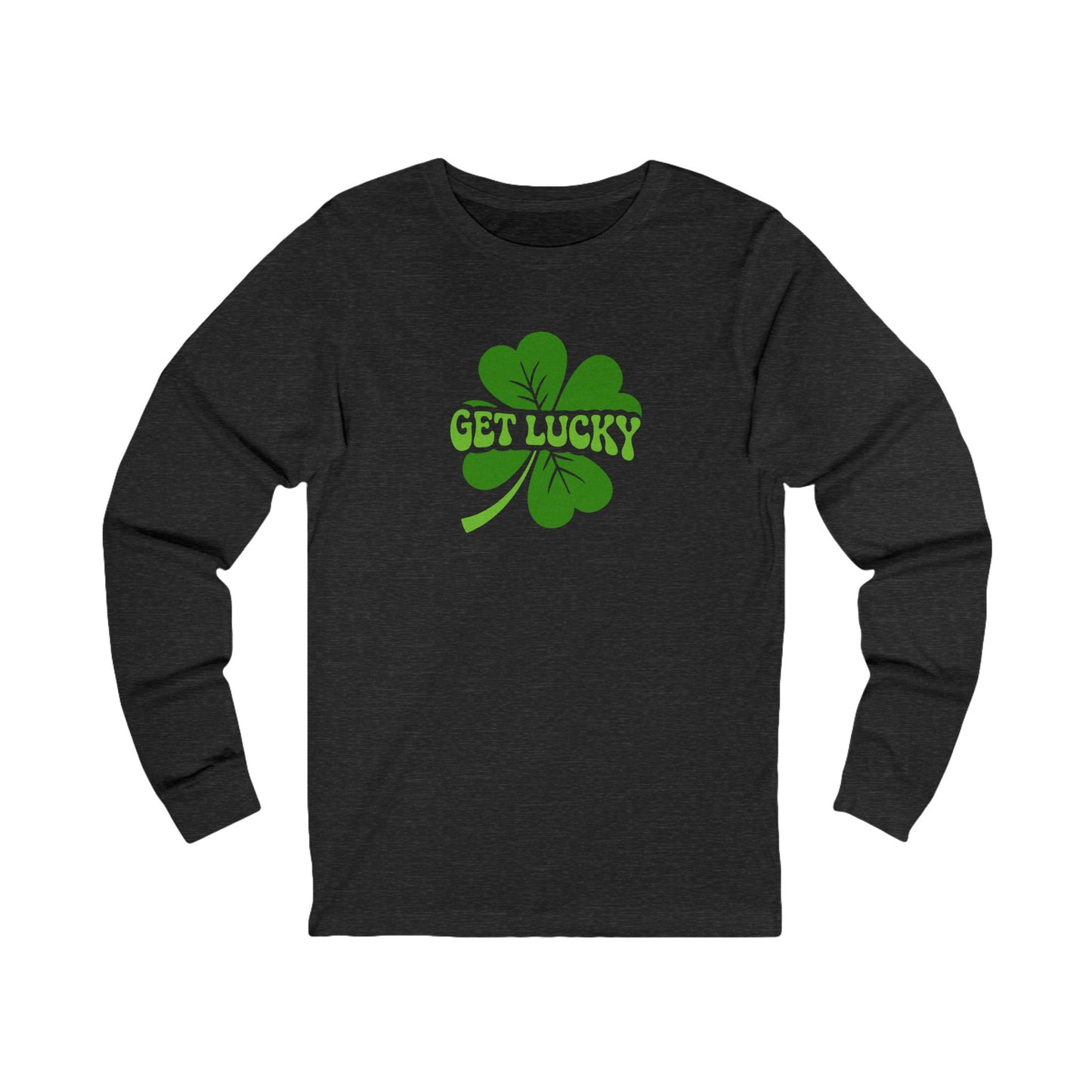 I’m Up All Night to Get Lucky — St. Patrick's Retro Long Sleeve (Dark)