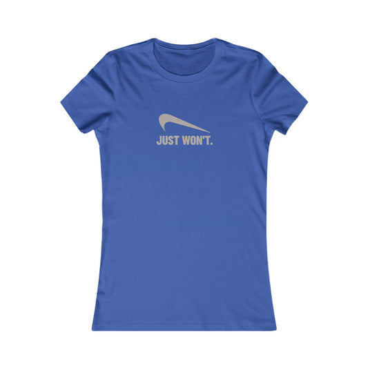 Just Won’t Athletic Parody — Retro Workout Women's Tee (Dark)