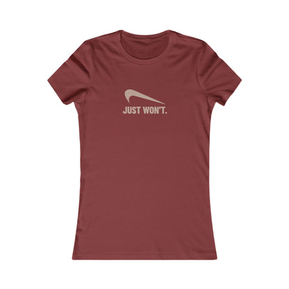 Just Won’t Athletic Parody — Retro Workout Women's Tee (Dark)