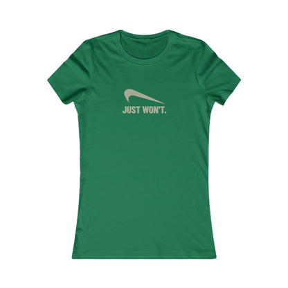 Just Won’t Athletic Parody — Retro Workout Women's Tee (Dark)