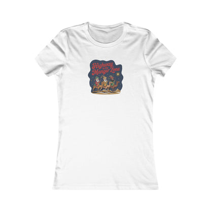 Highway to the Manger Zone — Top Gun Christmas Retro Women's Tee (Light)