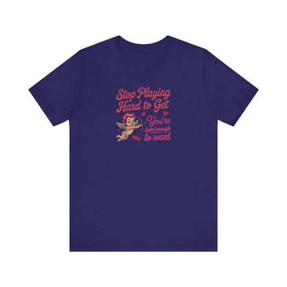 Stop Playing Hard to Get — Retro Cupid Tee (Dark)