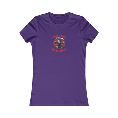 What a Time to Be Alive — Not-So-Grim Reaper Women's Tee (Dark)