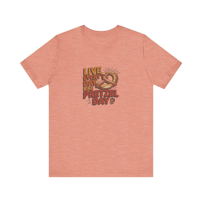 Live Every Day Like Pretzel Day — Stanley Hudson Retro Tee (Light)