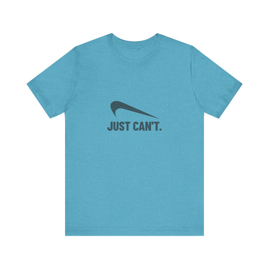 Just Can’t Athletic Parody — Retro Workout Tee (Light)