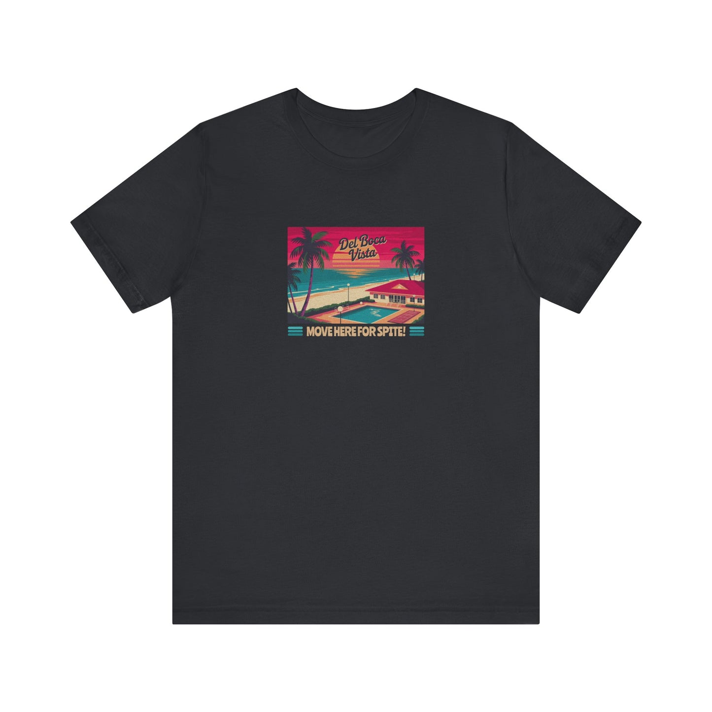Del Boca Vista (Move Here For Spite!) — Seinfeld Retro Tee (Dark)