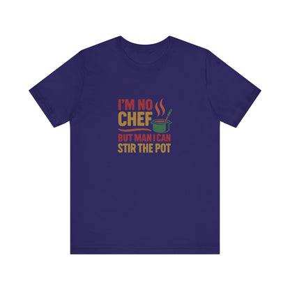 I'm No Chef, But Man I Stir the Pot — Retro Tee (Dark)