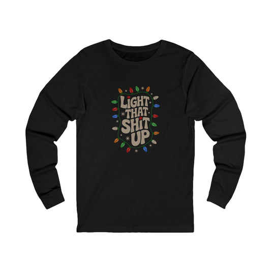 Light That Sh!t Up — Retro Christmas Lights Long Sleeve (Dark)