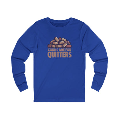 Corks Are For Quitters – Wine Lover Retro Long Sleeve (Dark)