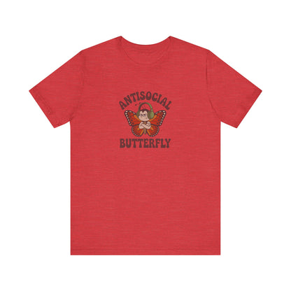 Antisocial Butterfly (Male) — Retro Workout Tee (Light)