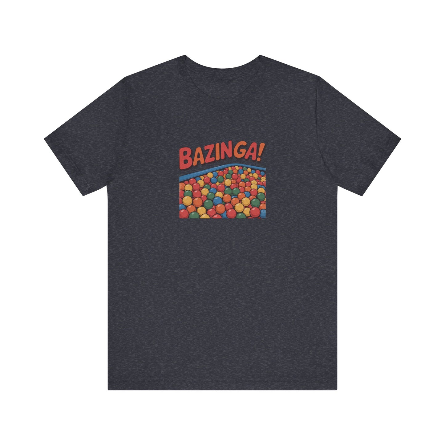 Bazinga! Ball Pit — Big Bang Theory Retro Tee (Dark)