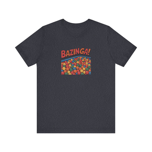 Bazinga! Ball Pit — Big Bang Theory Retro Tee (Dark)