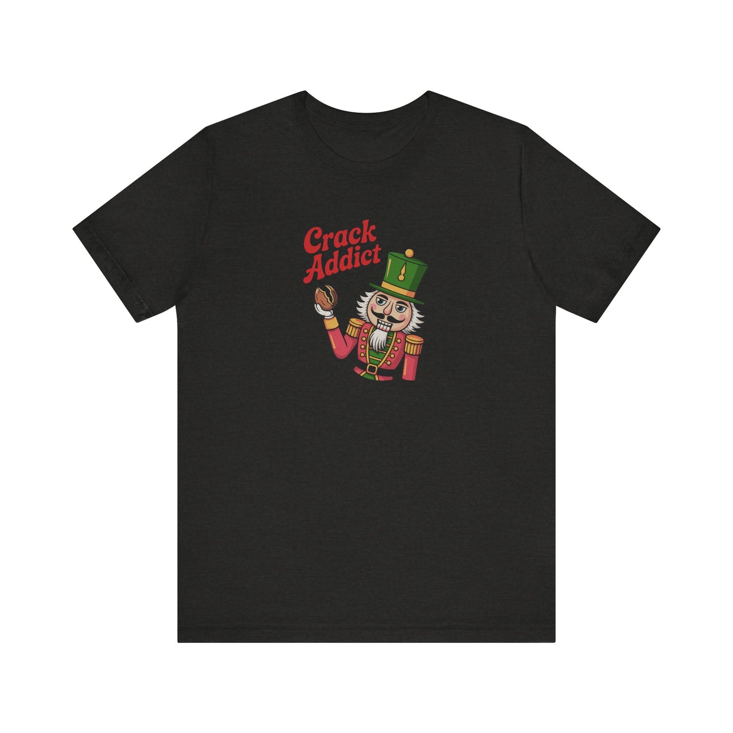Crack Addict Nutcracker — Vintage Christmas Retro Tee (Dark)